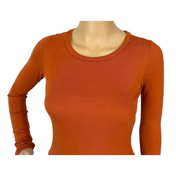 2/$30 J. Crew Slim Perfect Long Sleeve T-Shirt Deep Ember Orange Size XXS - Picture 8 of 14